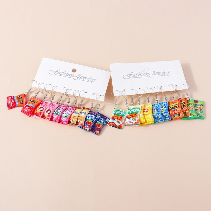 Wholesale Personalized Cartoon Cute Potato Chip Earrings